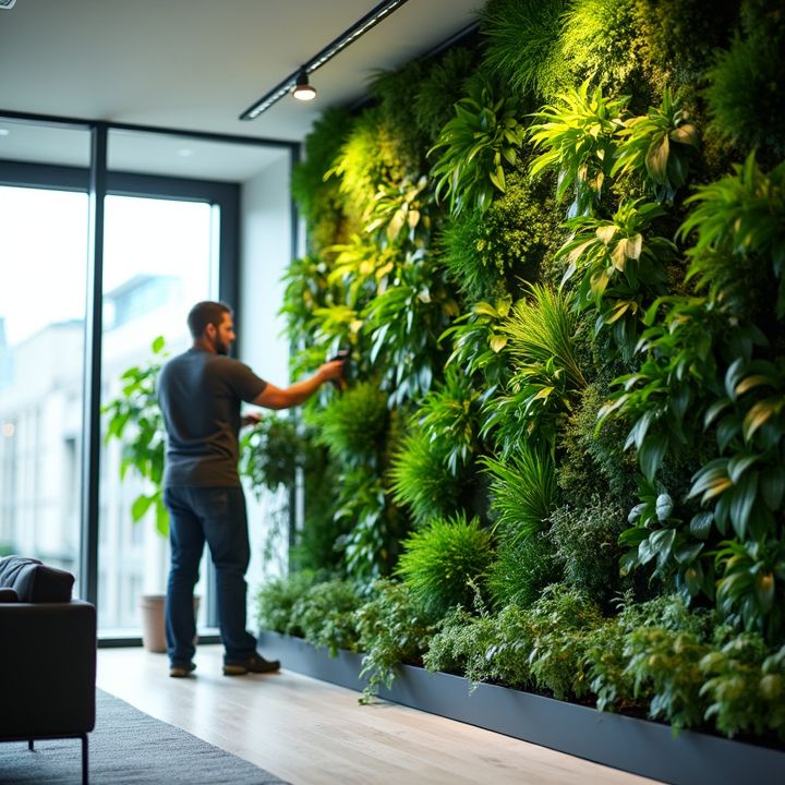 Ogród wertykalny wewnątrz pomieszczenia