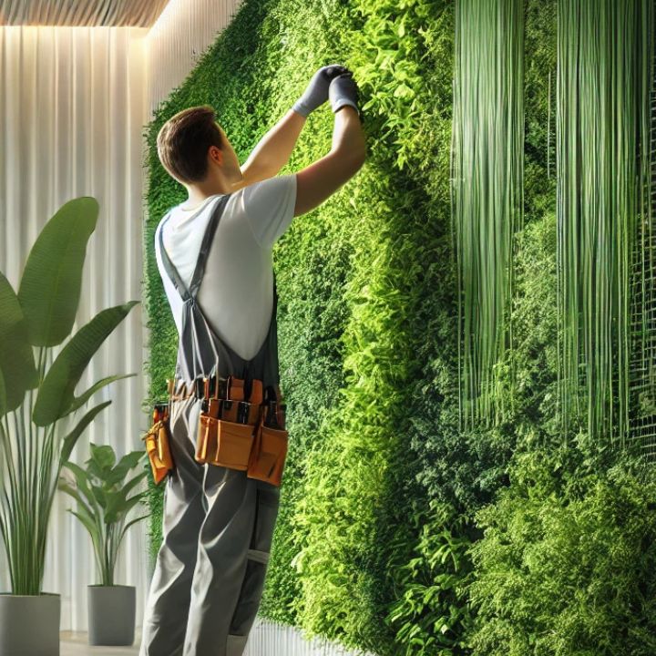 Zielone ściany 4 Montaż zielonej ściany w firmie- wizualizacja