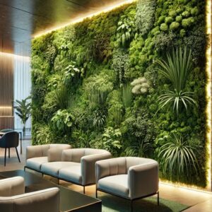 Zielone ściany mają wiele zalet jak między innymi pochłanianie dźwięków, redukcja szumów