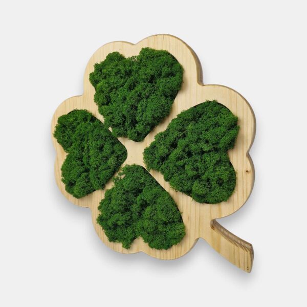 Drewniana koniczynka 2w1 z mchem chrobotkiem