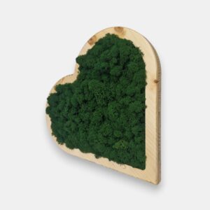 Drewniane serce z mchem chrobotkiem 2w1