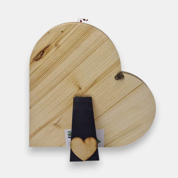 Drewniane serce 2w1 z mchem mieszanym i wiecznymi różami brzoskwiniowymi