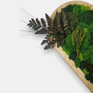 Drewniane serce 2w1 z mchem mieszanym i wiecznymi różami czerwonymi