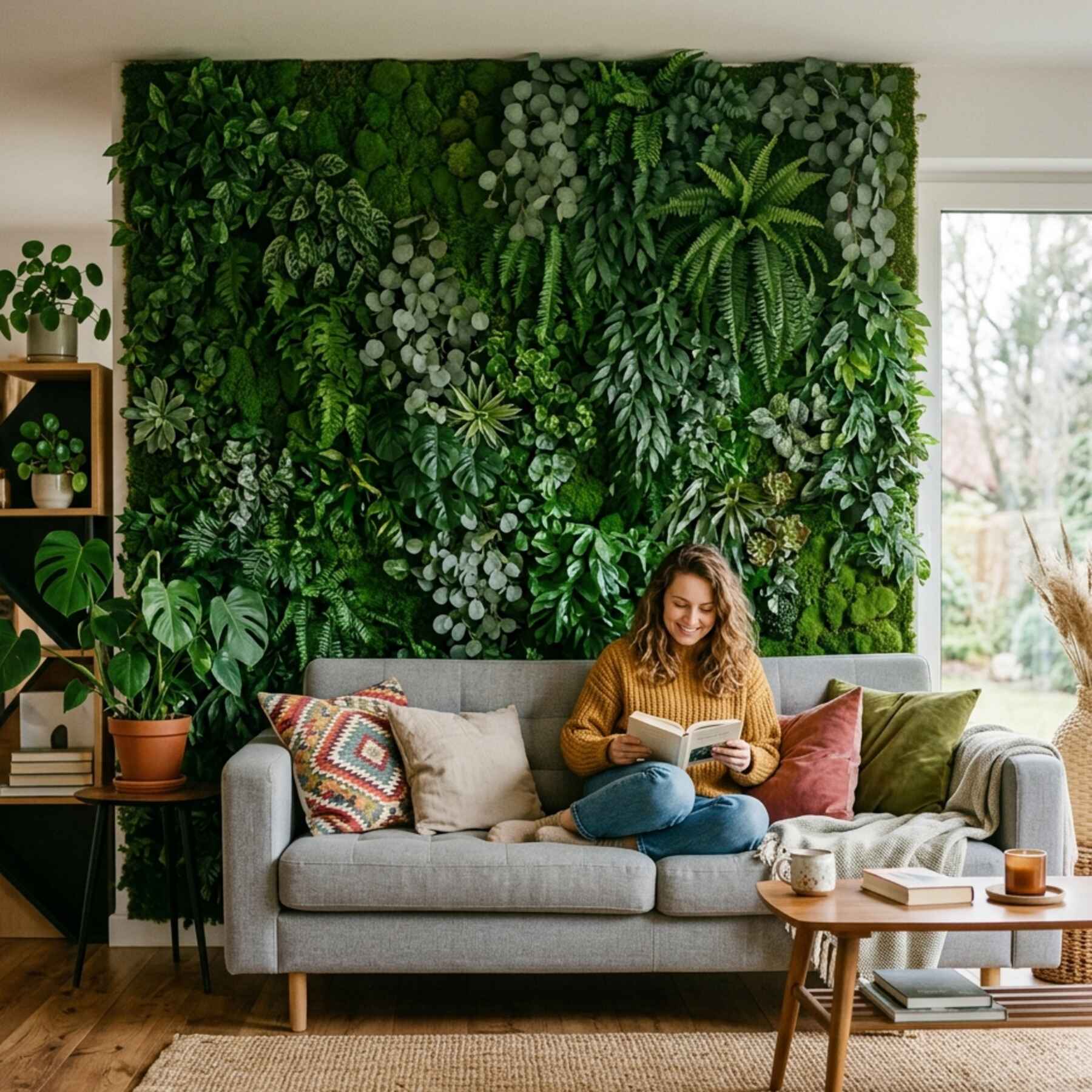 Ogród wertykalny wewnątrz pomieszczenia