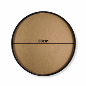 Okrągła ramka aluminiowa o średnicy 80 cm wraz z płytą mdf 3mm, idealna do tworzenia obrazów z mchu stabilizowanego oraz ekspozycji zdjęć i grafik.